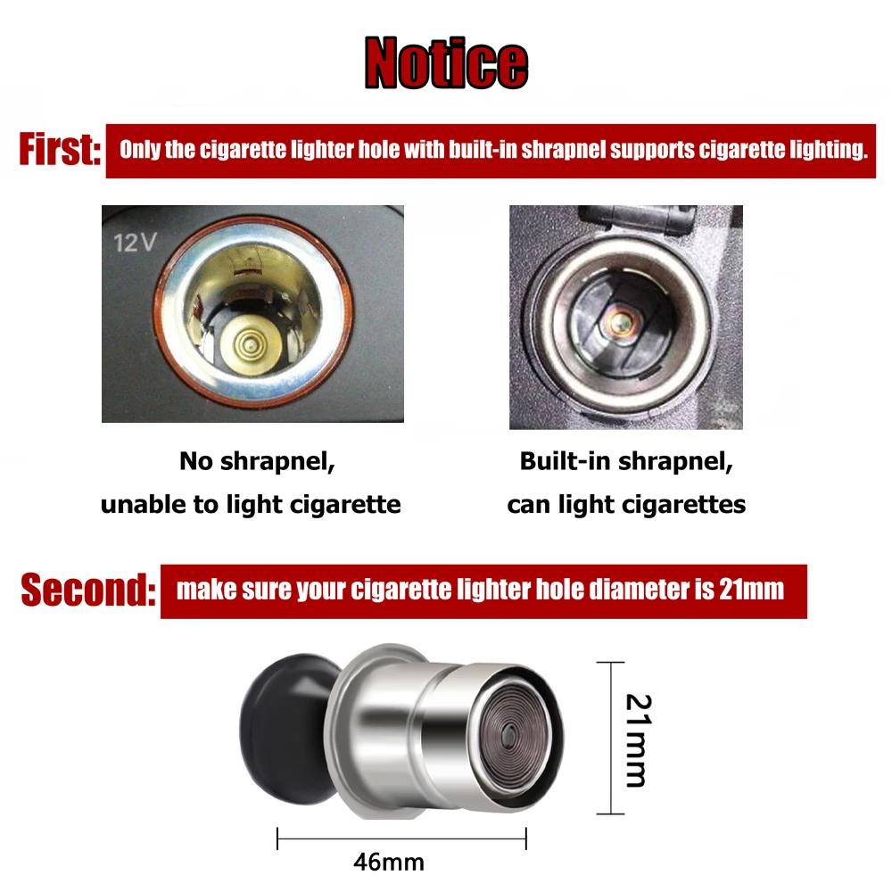 Compact Auto Badge Cigar Lighter Adapter