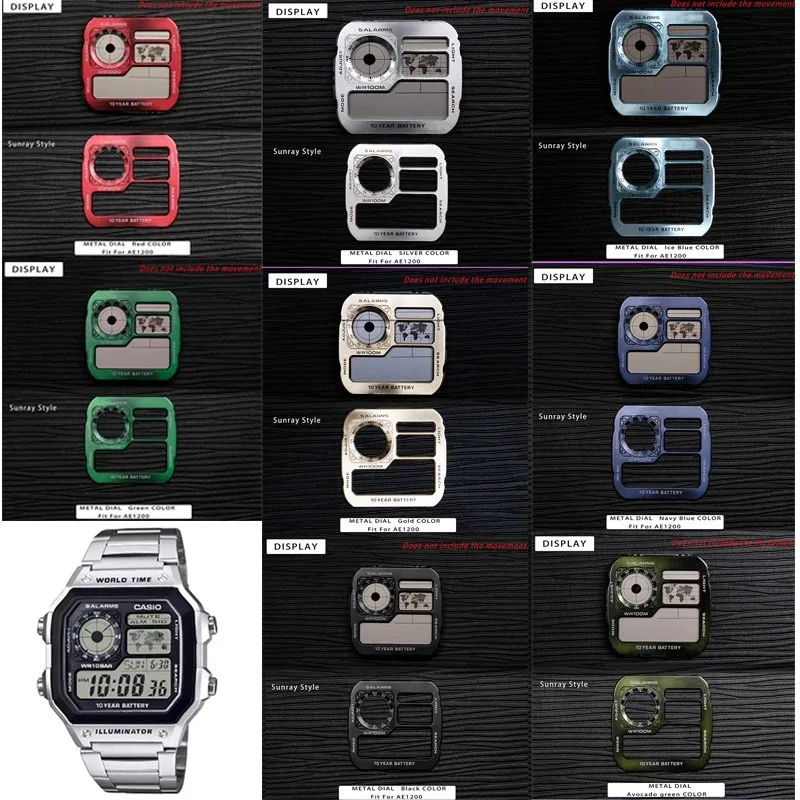 Premium Watch Dial Mod Kit with Japanese Copper Faces and Metal Case for Casio Watch