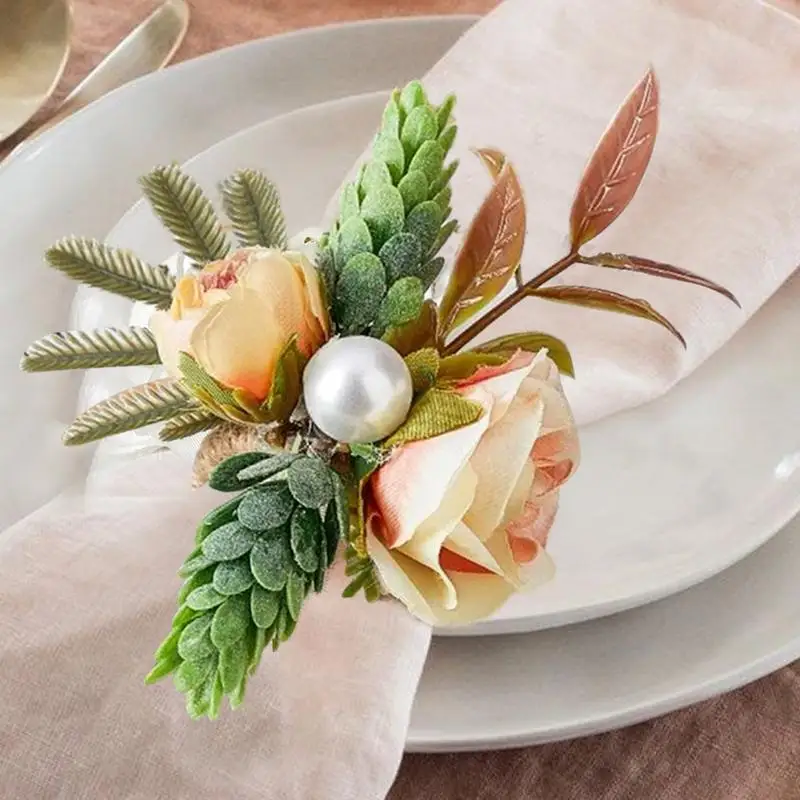 Elegant Flower Napkin Rings for Table Decoration