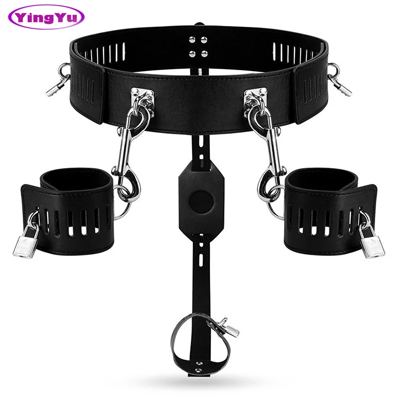 

Fetish Bondage Restraints Harness Lockable Male Chastity Belt Hand Cuffs Cock Cage Strapon Sex Toys for Couples Adult Products