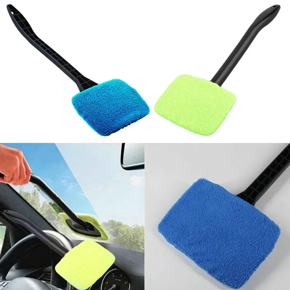Windshield Cleaning Tool Windshield Cleaner Tool With Microfiber Cloth  Vehicle Window Cleaner With Extendable Handle And Rotary - AliExpress