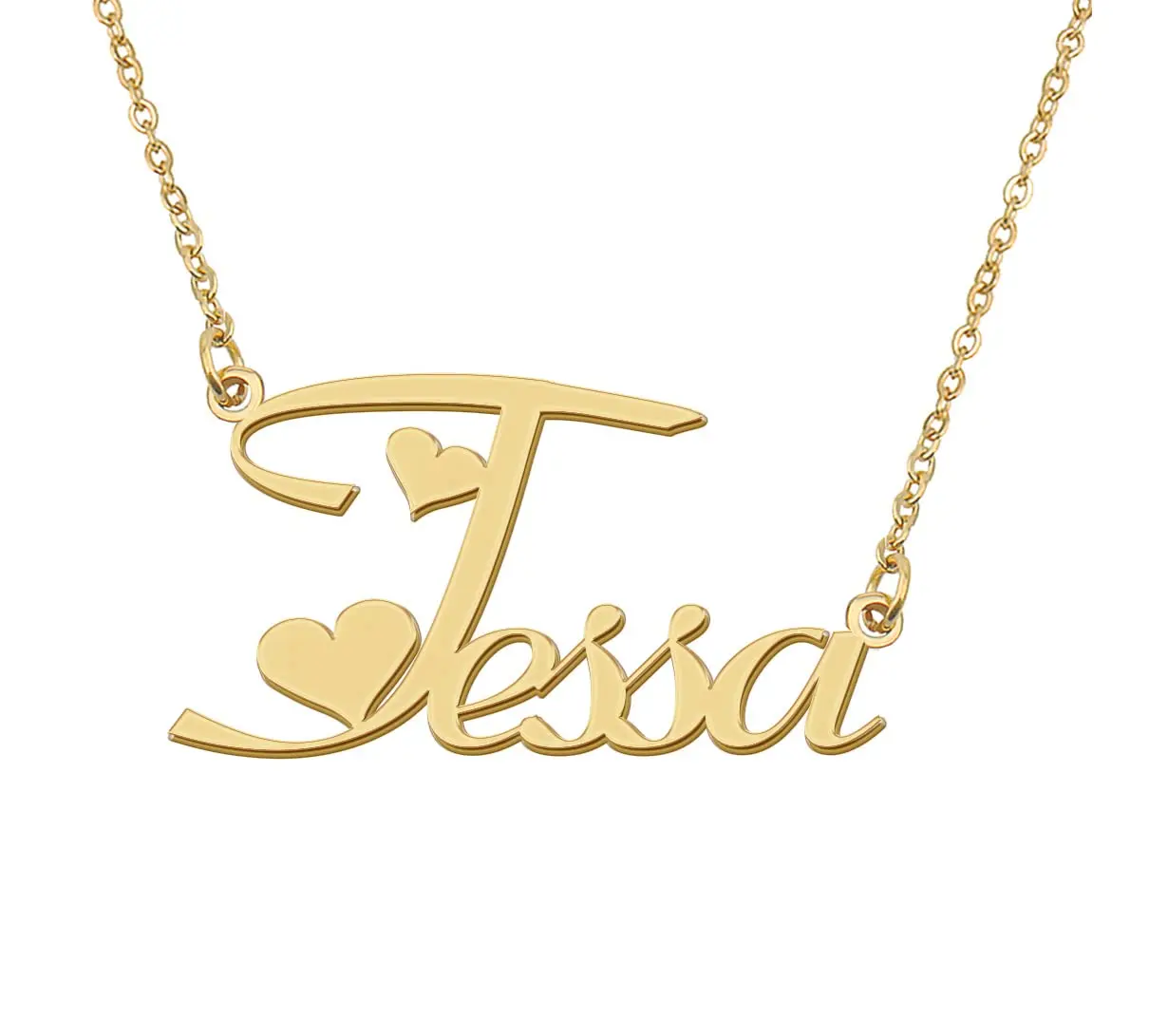 

Tessa Name Necklace Stainless Steel Nameplate Pendant for Women Girls Friends Birthday Wedding Christmas Mother Gift