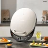 Electric baking pan suitable household use. Features knob temperature adjustment double-sided heating. pancake pan grill machine 1