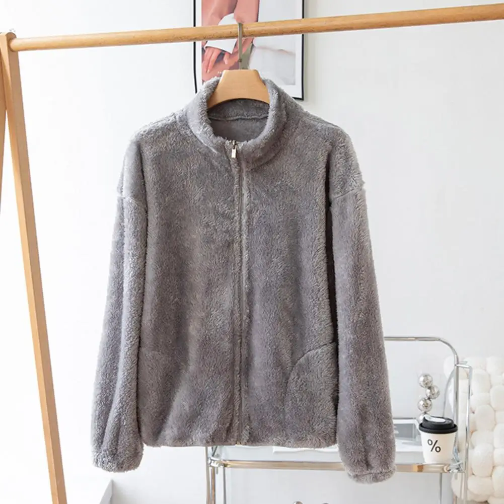 

Women Jacket Stylish Winter Coats for Women Soft Warm Protective with Stand Collar Zipper Closure Pockets Stand Collar Women