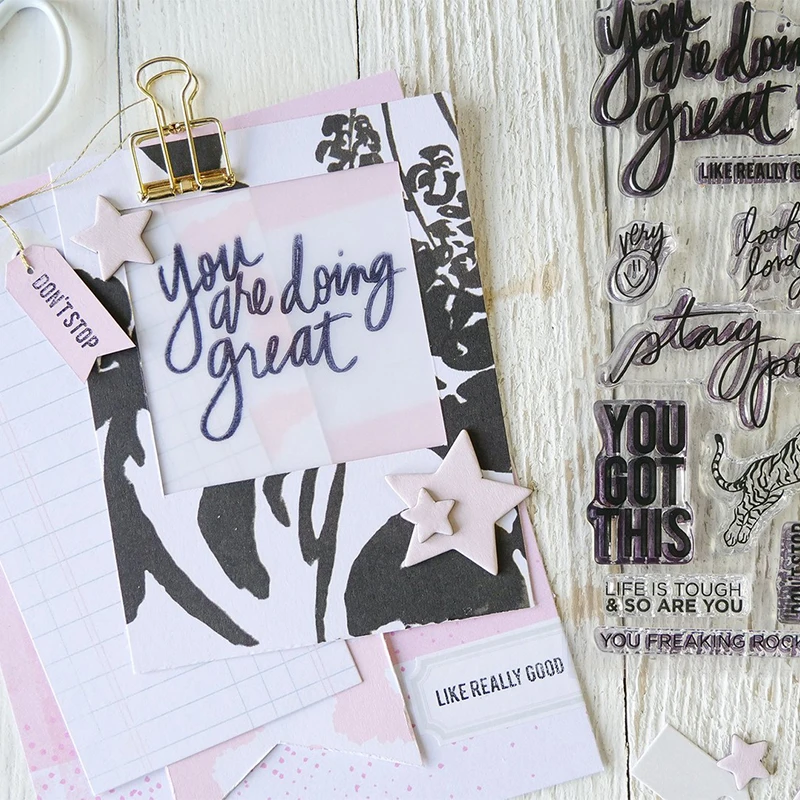 Clear Stamp Sheets for DIY Scrapbooking and Photo Albums - Letter and Number Design