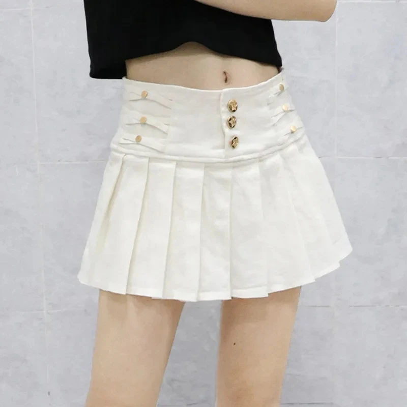 

Короткая женская юбка, Новинка весна-лето 2024, Корейская версия, модная сексуальная Антибликовая плиссированная юбка с высокой талией для женщин
