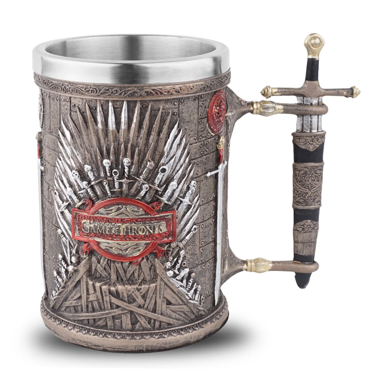 Nordic Viking Sword Boccale Di Birra Flying Dragon Handle Mug Viking Ornament