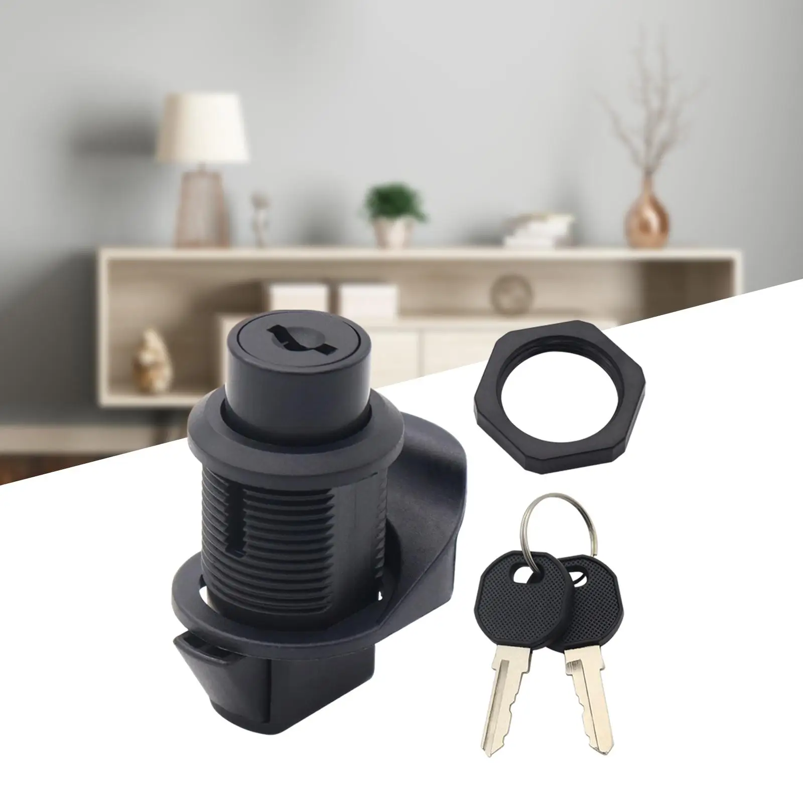 RV Paddle Entry Door Lock Latch Rotating Handle Lock Latch for Camper