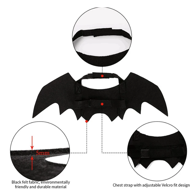 Fashion Cat Clothes Bat Wings Funny Dog Costume Artificial Wing Pet Cosplay Prop Halloween Christmas Cat Costume Pet Products 3