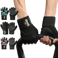 Men Women Ventilated Gym Workout Gloves with Wrist Wrap Support Full Palm Protection for Weightlifting Training Fitness Pull ups 1