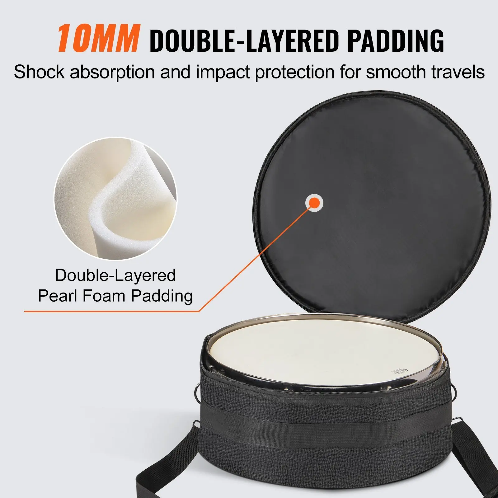 5-Piece Drum Bag Set, 1680D Oxford Fabric, Padded Drum Bags and Cases with 4.92 ft Detachable Shoulder Strap Carry Handles 5