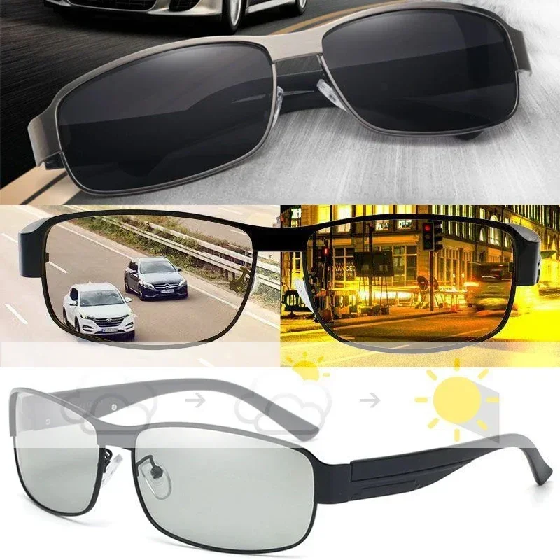 Polarized sunglasses, photochromic sunglasses, driving glasses Men Photochromic Polarized Sunglasses Driving Fishing Chameleon Glasses Change Color Sun Glasses Day Night Vision UV400 Eyewear