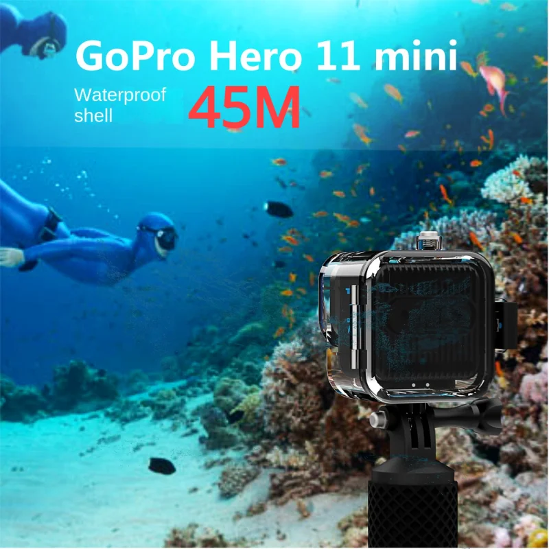 

For GoPro Hero 11 Black Mini 45M Waterproof Case Dive Diving Protective Cover Housing Underwater Shell Sports Camera Accessories