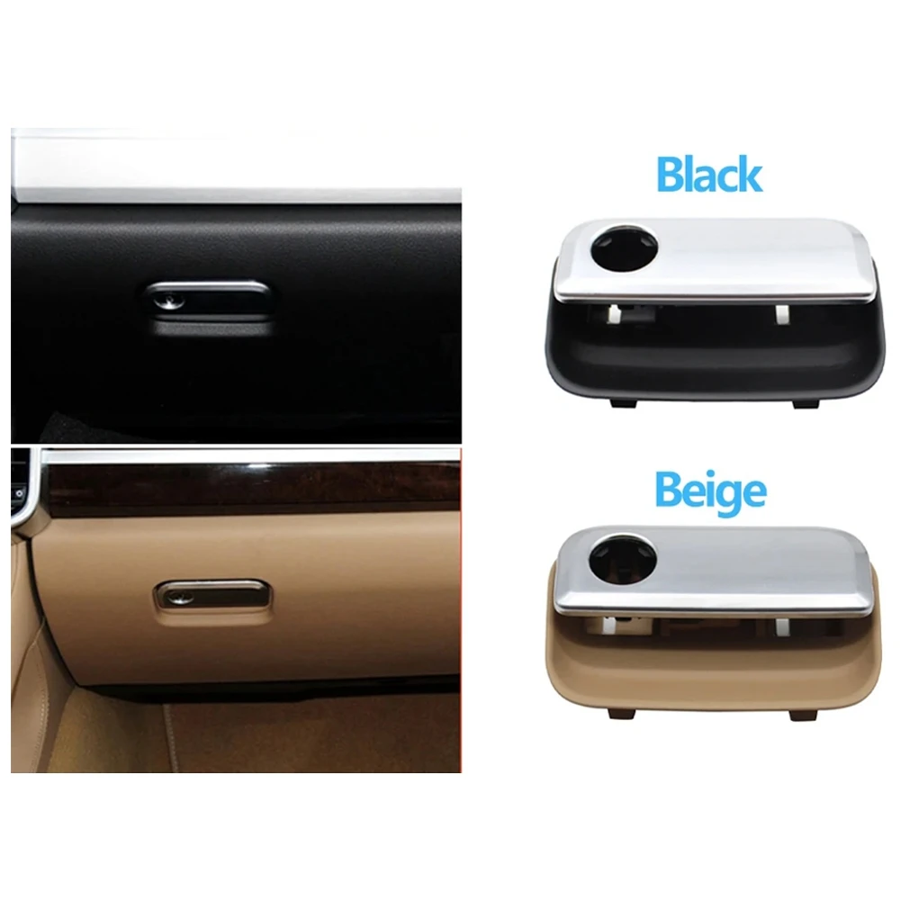 Black Dashboard P enger Glove Box Handle 958552147 for Porsche Cayenne 2010- LHD Chrome Storage Compartment Switch