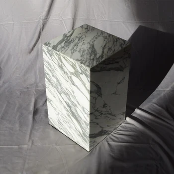 hot selling natural arabascato marble plinth luxury stone furniture for living room decor white marble plinth