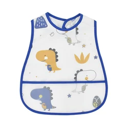 Cartoon Pattern Waterproof Adjustable Baby Bib and Kids Apron (Dinosaur)
