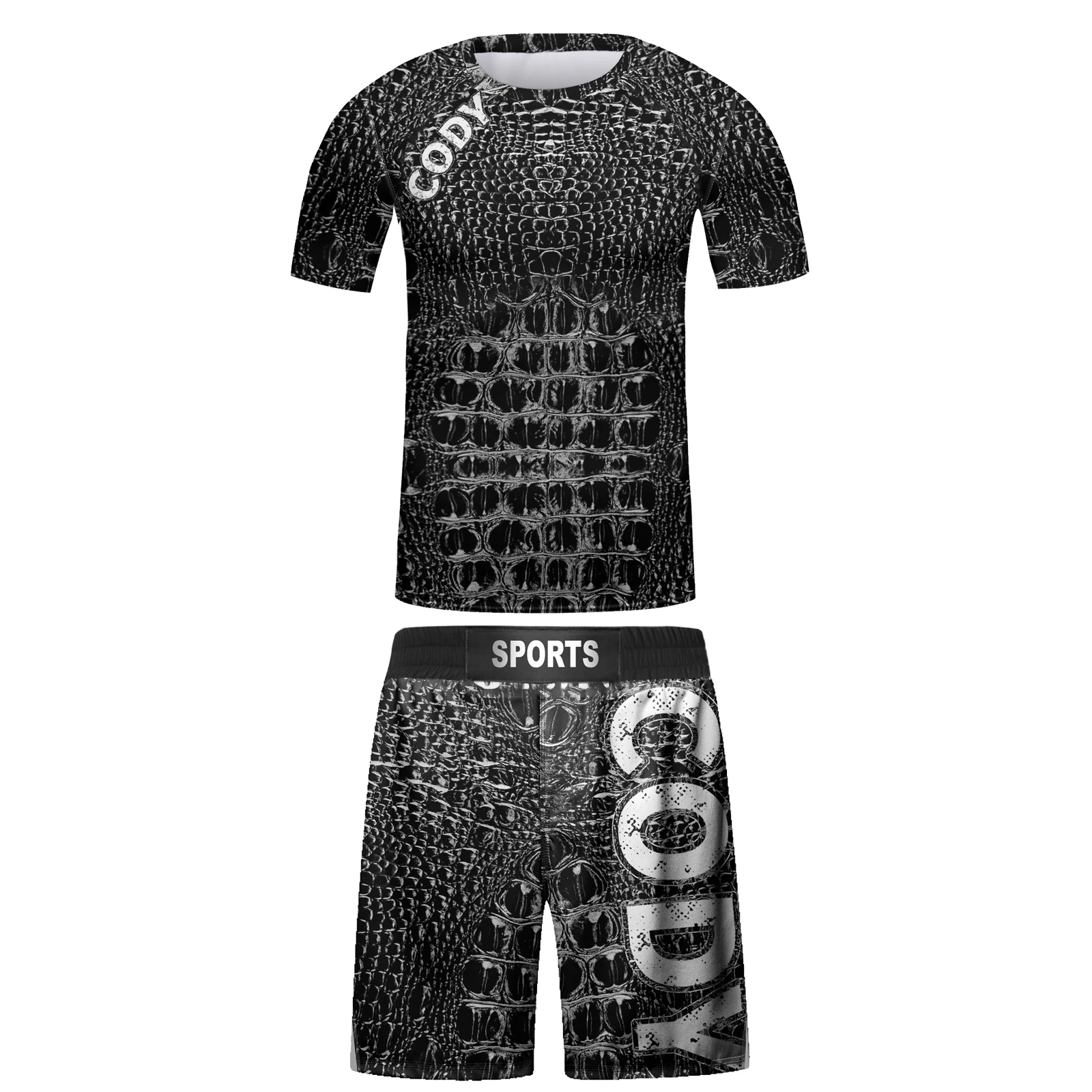 Cody Jiu Jitsu T-shirt For Kid MMA Shorts Bjj Rashguard Kids 4pcs/set Boy Boxe kickboxing Mma Compression Clothing Children Suit 3