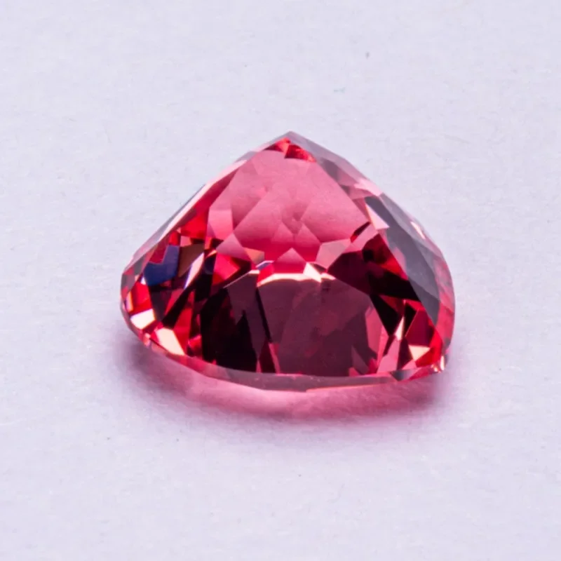 Lab Grown Sapphire Heart Shape Red Lotus Color Gemstone for Charms Jewelry Making DIY Ring Materials Selectable AGL Certificate