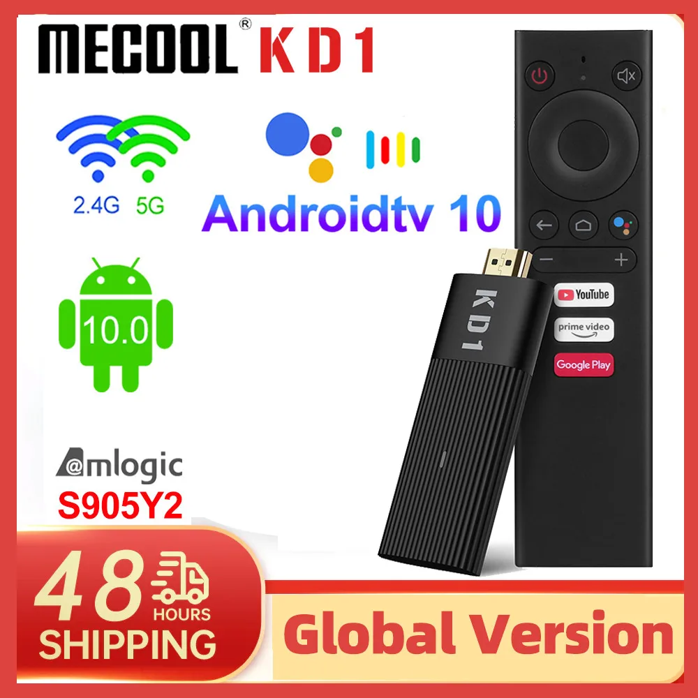 Mecool KD1 TV Stick Amlogic S905Y2 TV Box Android 10 2GB 16GB Google Certified Voice Control 4K 60pfs 2.4G&5G Wifi TV Dongle| | - AliExpress