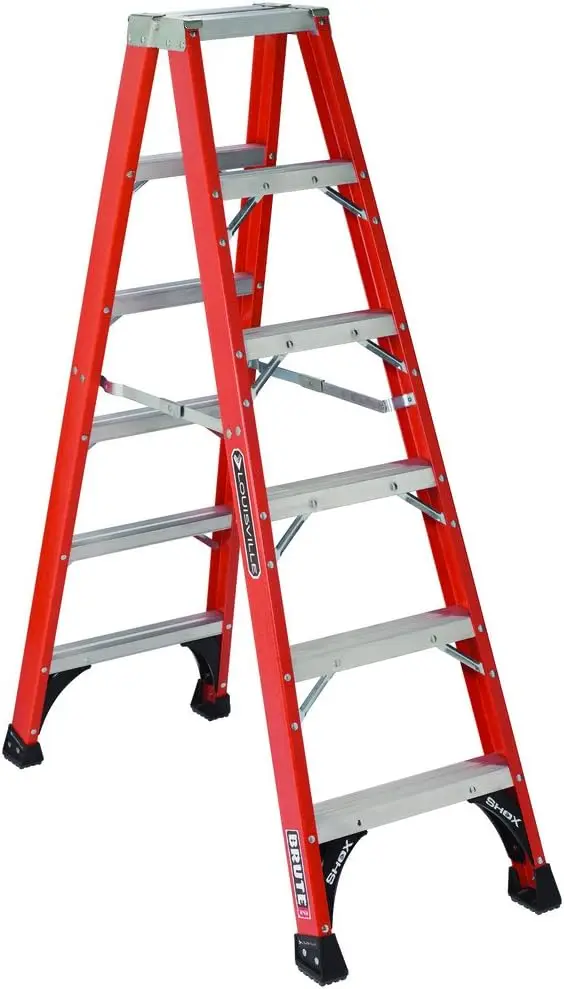 

Louisville Ladder 6-Feet Fiberglass Twin Front Ladder, 375-Pound Duty Rating, FM1406HD