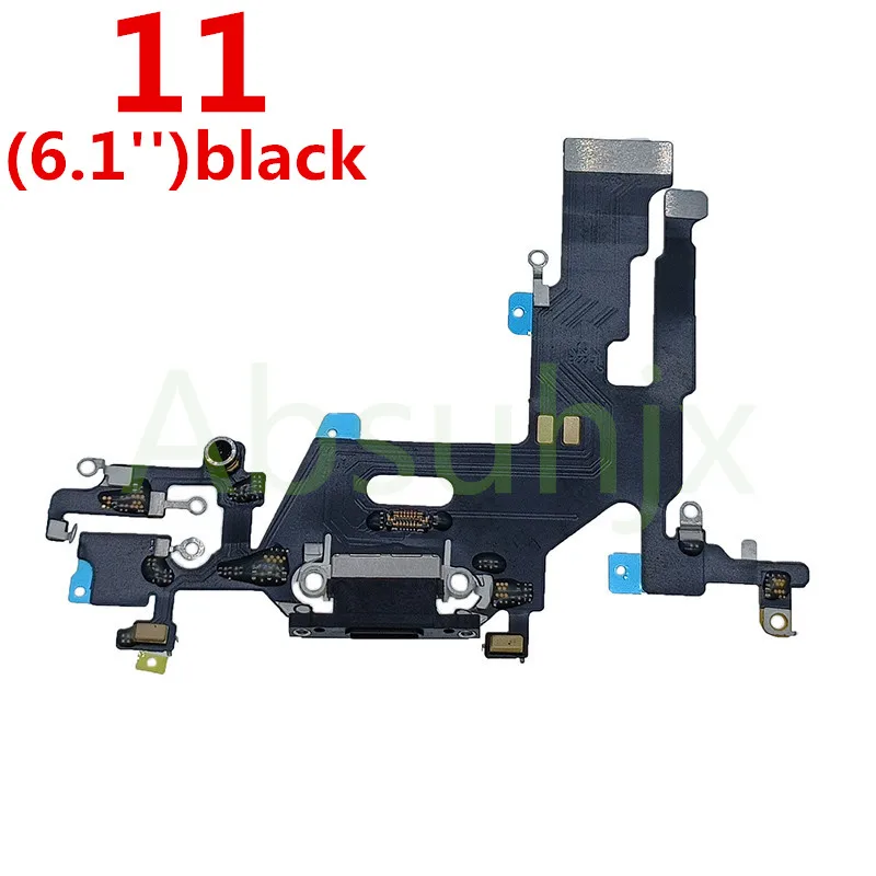 Absuhjx 1pcs USB 포트 충전기 독 커넥터 iPhone 7 8 Plus Xs Max X XR 11 Dock 충전 플렉스 용 마이크 충전 플렉스 케이블
