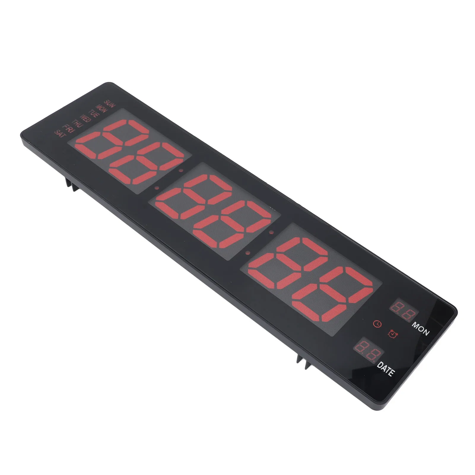 Digital Wall Clock LED Hourly Chime Silent Power Failure Memory 8 Alarms Temperature Display Red Big Digits 100-240V digital wall clock