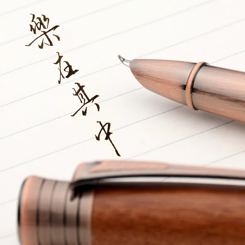CHEN LIN 로즈 우드 솔리드 우드 소재 시그니처 만년필, 예술적 서예 0.7mm 곡선 팁, 성인용 하드 만년필, 1 개