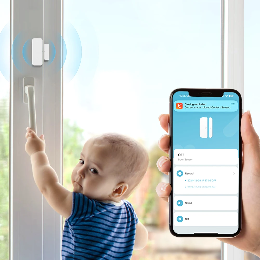AVATTO Tuya WiFi Door Sensor Window Entry Sensor Security Burglar Magnetic Senso