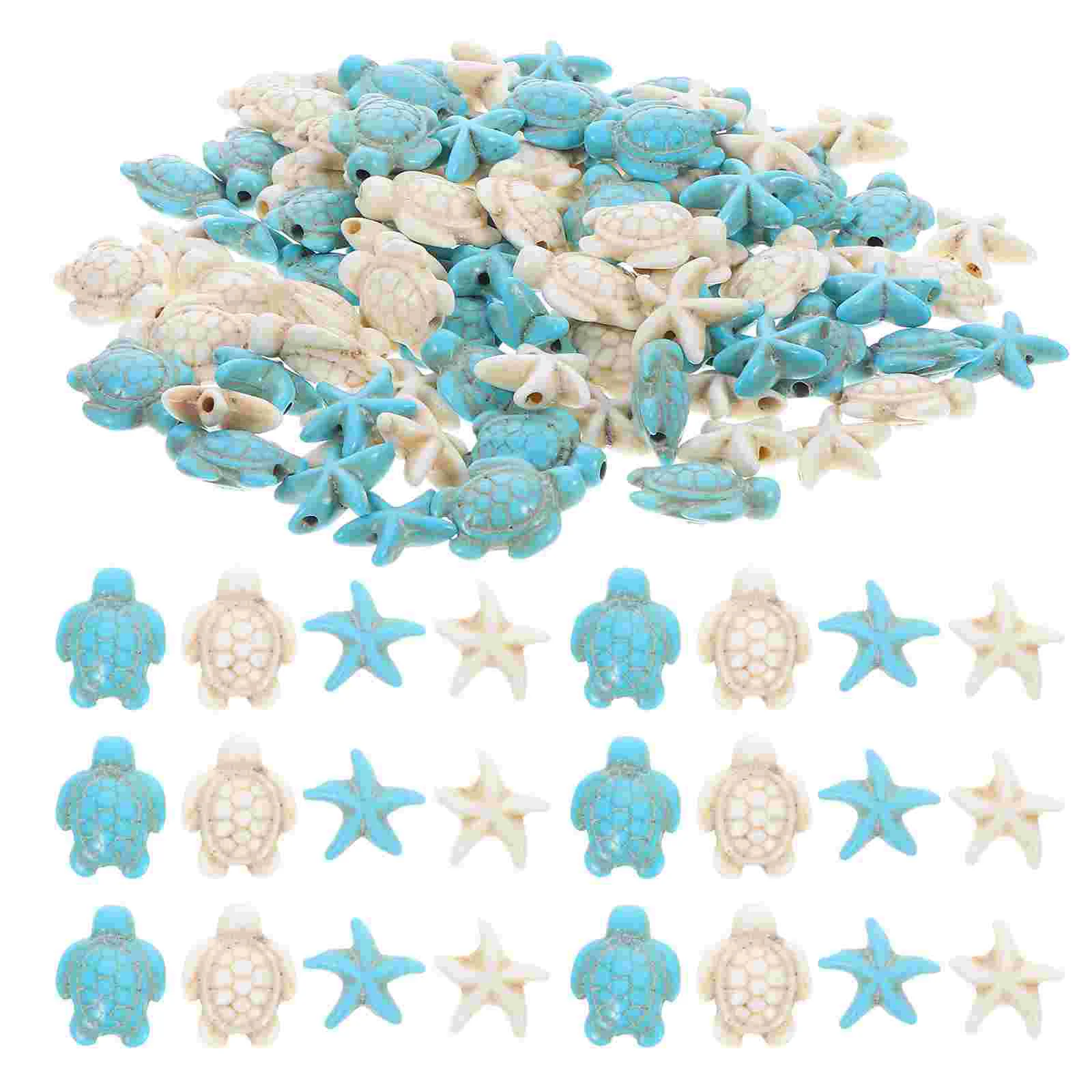 

Beaded Bracelet Necklace Jewelry Tiny Beads Charms Star Shape Loose Synthetic Turquoise DIY Making Materials