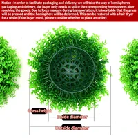 13/18/23/28/36cm Artificial Plants Green Grass Ball Simulated Plants Decor Ball for Outdoor Courtyard Garden Decoration Props 3
