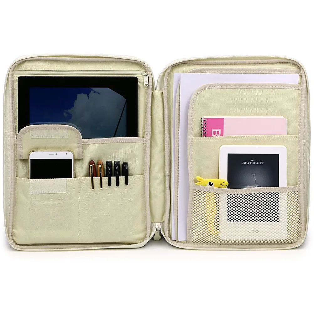 A4 문서 가방 휴대용 네이비 다기능 폴더 비즈니스 여행용 정리함 서류 가방 보관 케이스 A4 문서 가방