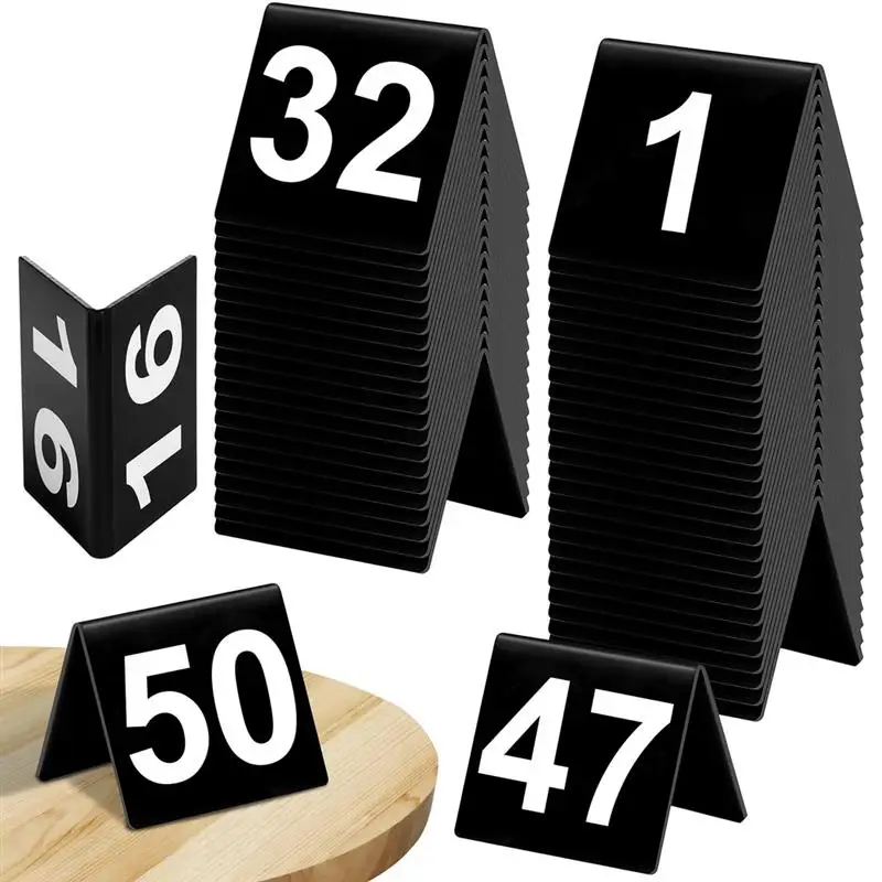 Wedding Table Numbers 1 To 50 V-Shaped Black For Banquets Parties Business Events