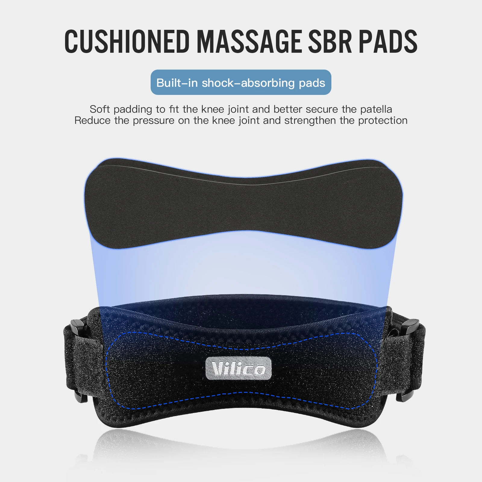 1PCS Patellar Tendon Support Strap, Knee Pain Relief with Silicone Knee Band, Knee Strap for Gym,Running,Hiking,Weight Lifting