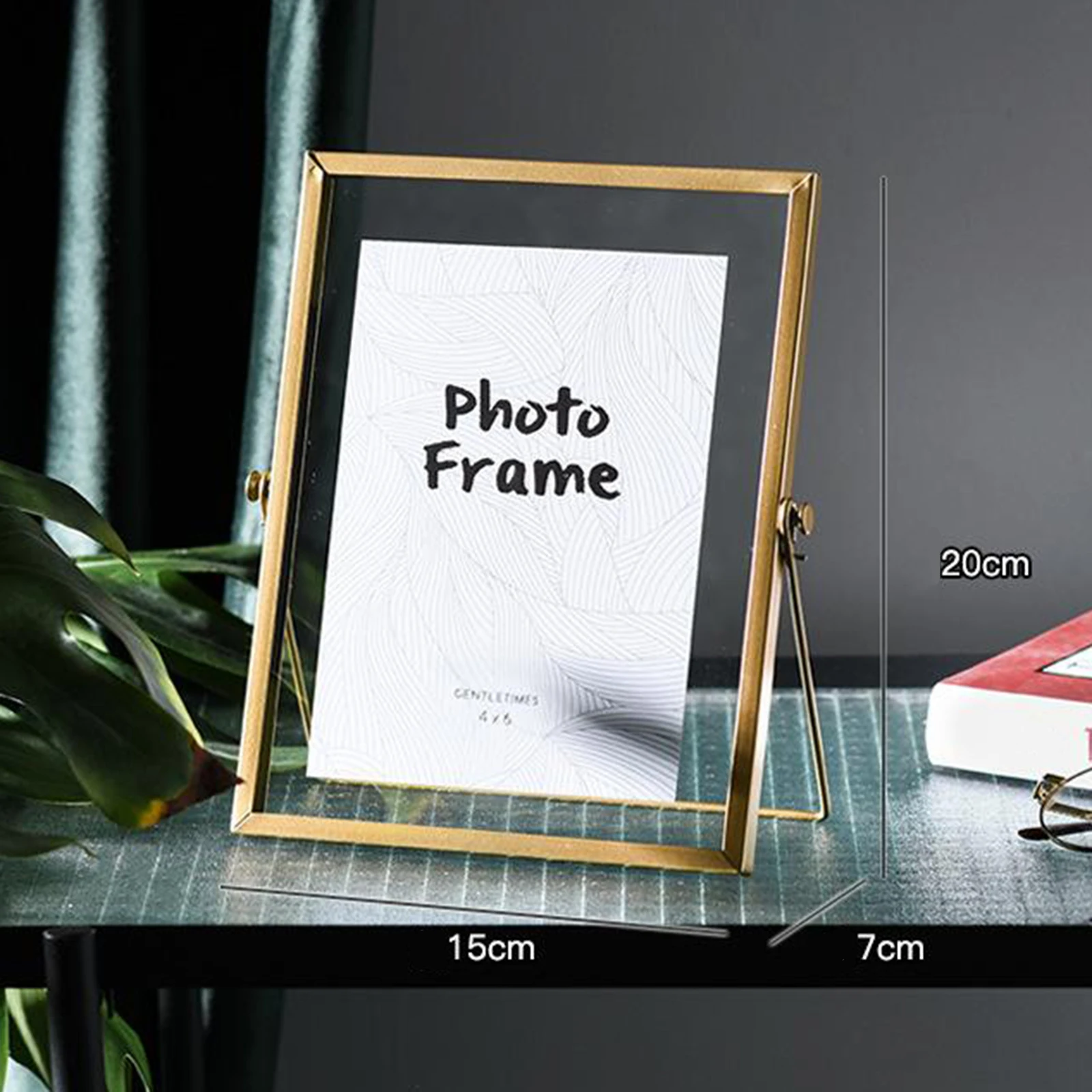 Floating Glass Freestanding Metal Photo Picture Frame Display