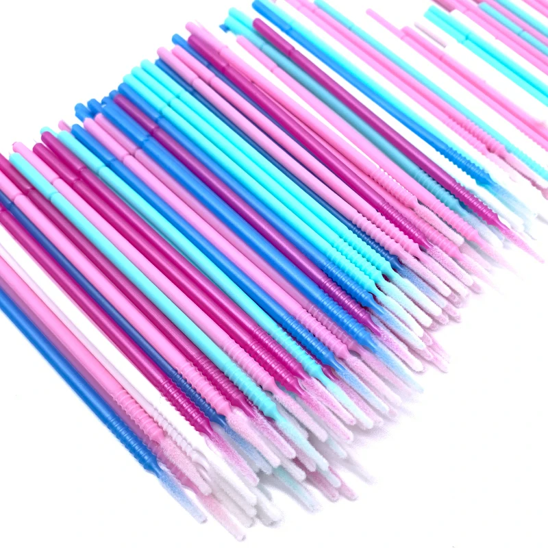 100pcs Bendable Micro Brushes Disposable Microbrush Applicators Eyelash  Extensions Glue Cleaning Brush for Lash Extension