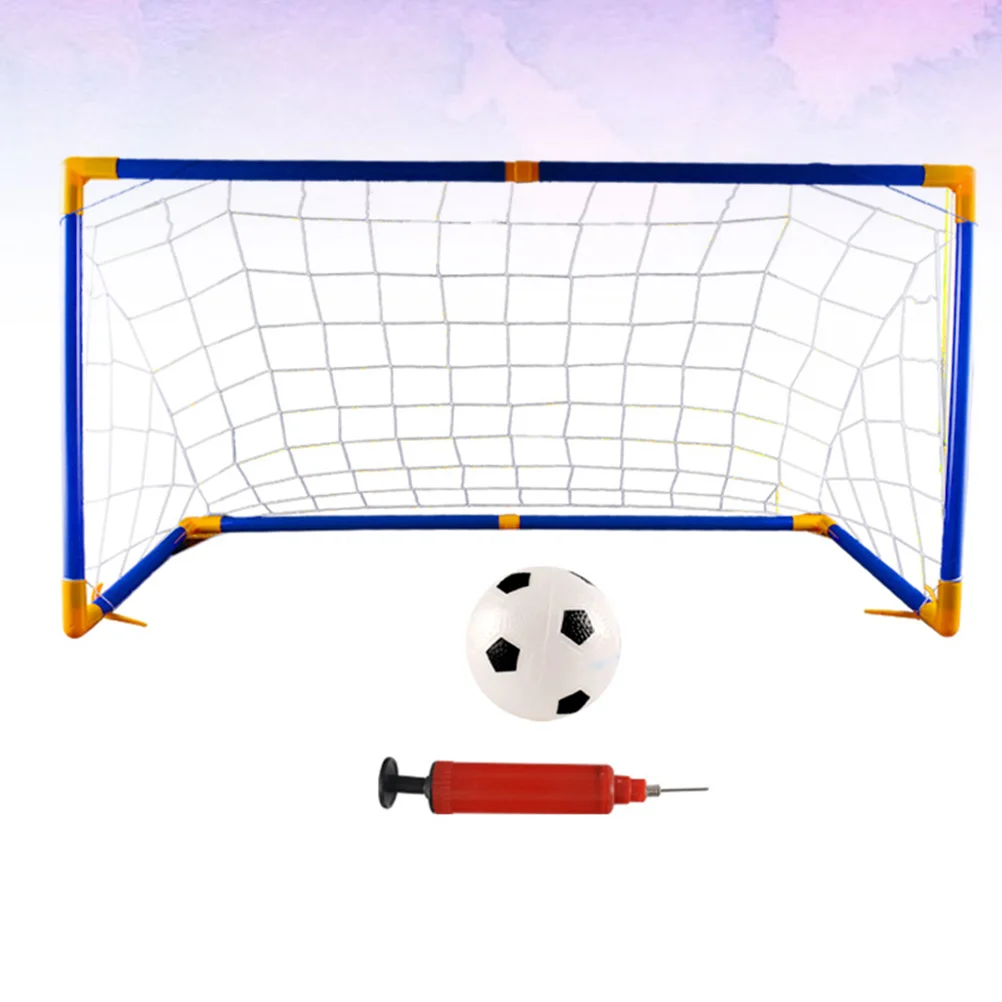 1 Set Portable Soccer Goal Nets Post Set Portable Fold- Football Goal Set with Balls Pump for Indoor Outdoor Sports Goalpost