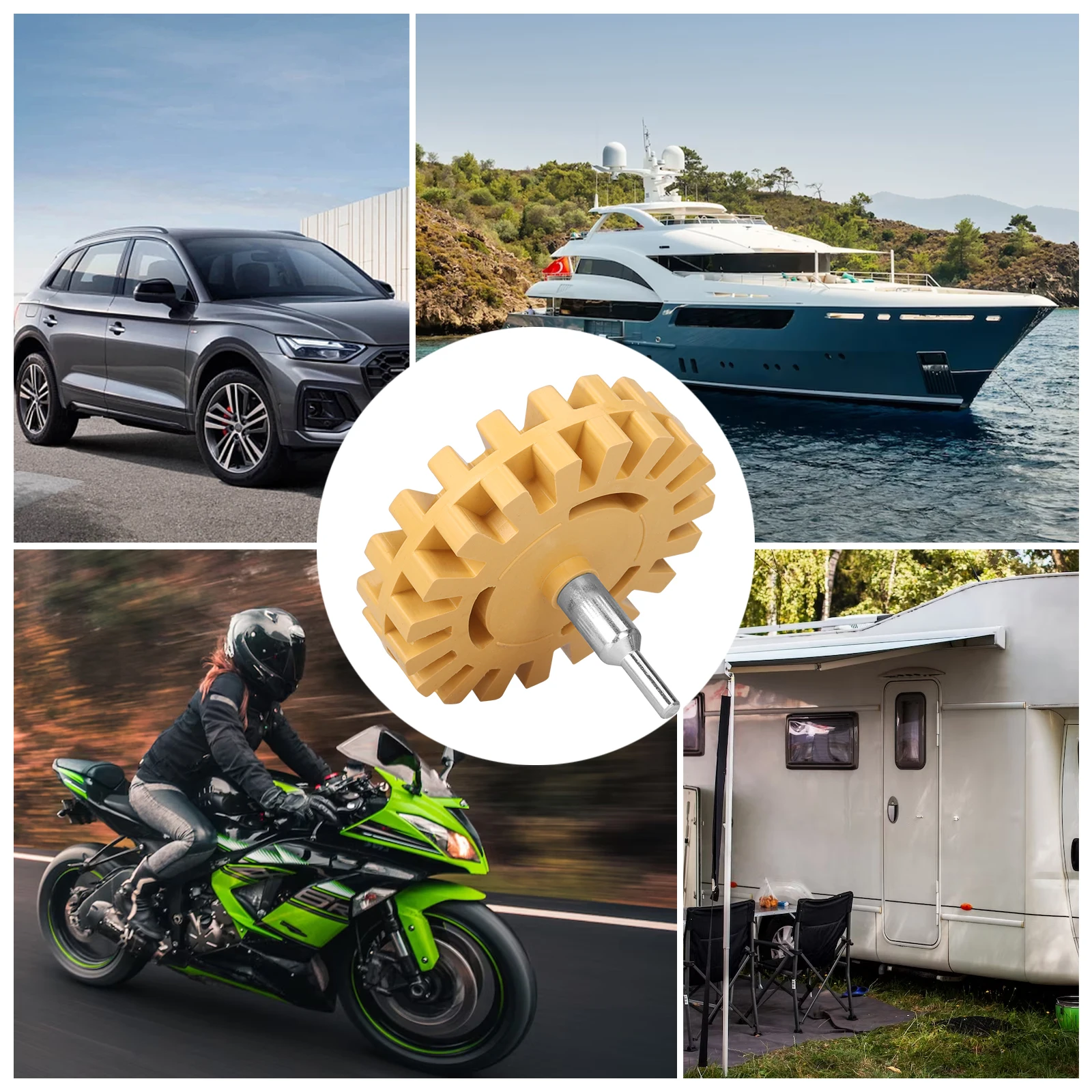 3,5/4 Zoll Auto Aufkleber Entferner Radiergummi Rad Gummischeibe für Bohrmaschine Dreh Auto Oberfläche Aufkleber Entfernung Werkzeug Gummirad – Detail 13