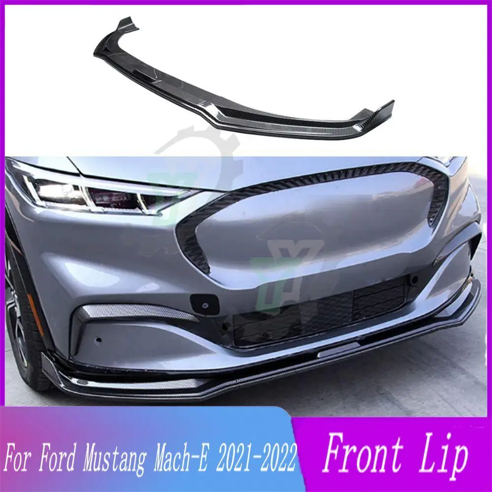 

3PCS Car Front Bumper Lip Spoiler Splitter Diffuser Detachable Body Kit Cover Guard For Ford Electric Mustang Mach-E 2021 2022