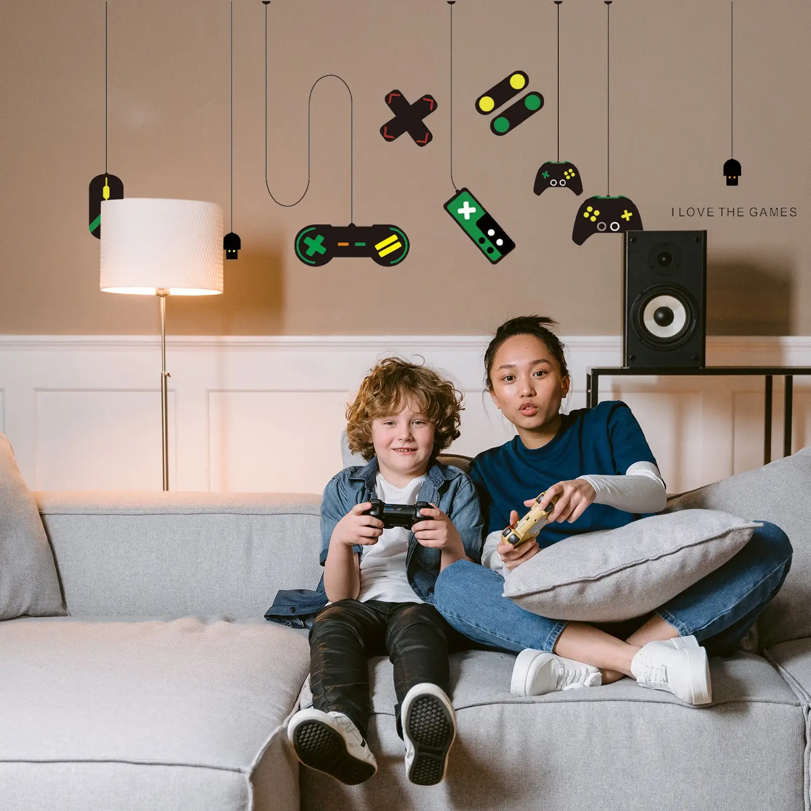Eat Sleep Game Wall Decal Gaming Joystick Playing Stickers Wall Decal Kids Room Home Decor Gamer Bedroom Art Sticker