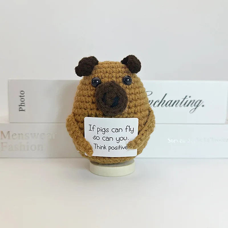 Funny Positive Crochet Sunshine Doll Desktop Ornament Handmade Cheer Emotional Support Positive Sun with Card Home Party Decor 17 S3eced23c711943f2887cf13b6e9a26d2v