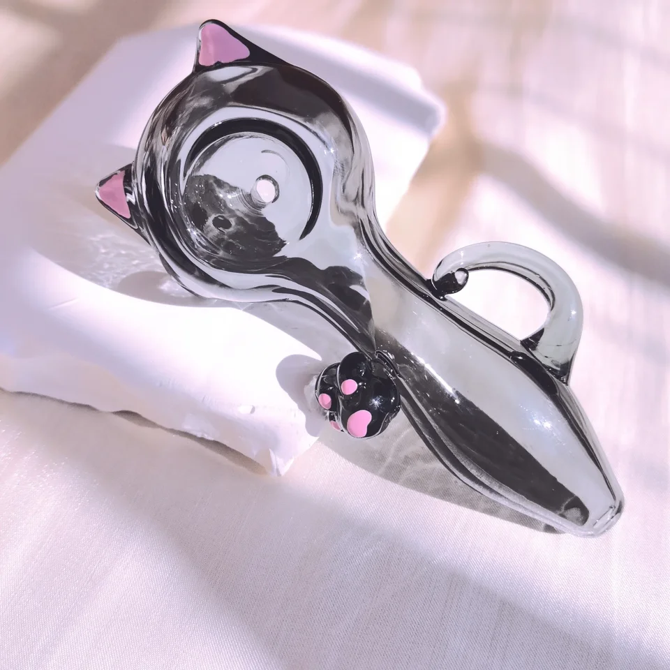 Cute Black Cat Glass Pipe Decor Gift