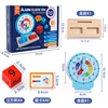 Children Montessori Wooden Teaching Clock Toys Kids Time Learning Kindergarten Alarm Clock Toy for Baby School Early Development 6