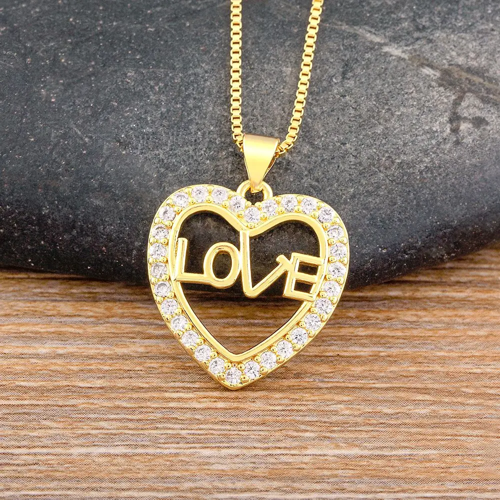 New 18K White/ Rose Gold Plated GP Womens Girls Simply Cute Heart Necklace  Gift