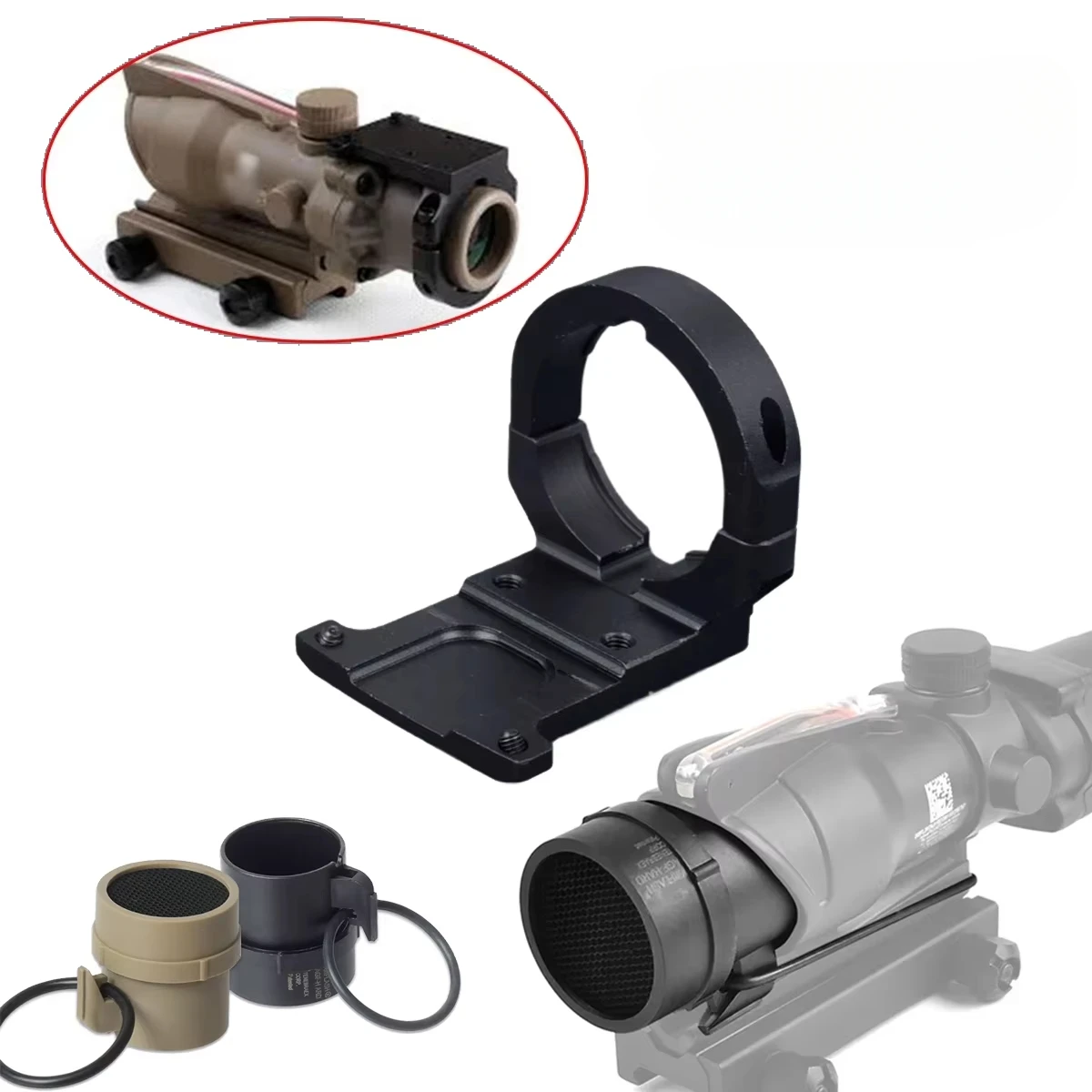 Hunting Scope Accessories RM Red Dot Mount Base Adapter for 4x32 3.5x 5x Red Fiber Optics Scope Killflash Cover Cap
