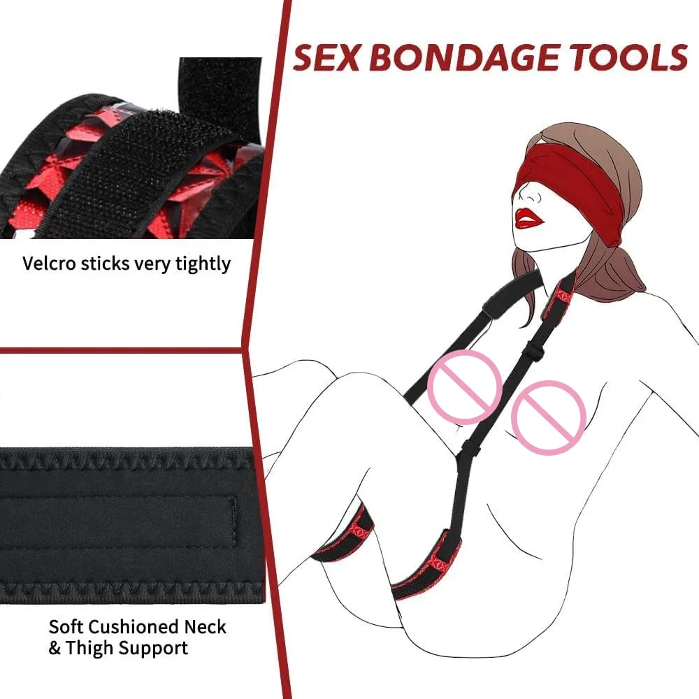 Sex Toys for Couples Self Bandage Belt Hand and Foot Restraints BDSM Sets Sex Swing Bondage Leg Spreader Fetish Rope SM Slave
