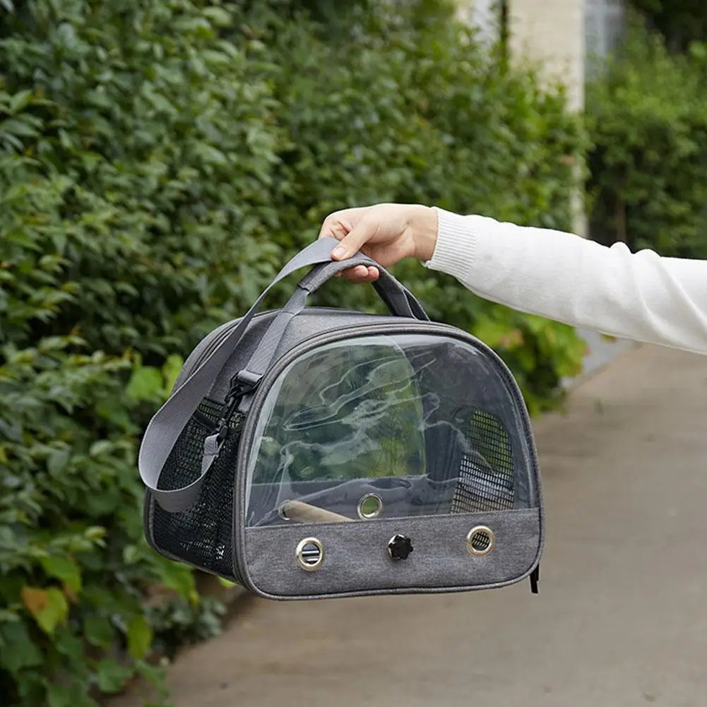 Portable Parrot Carrier Bag Bird Backpack with Perch for Birds Cage Side Window Foldable Small Pet Travel Cage Bird Supplies