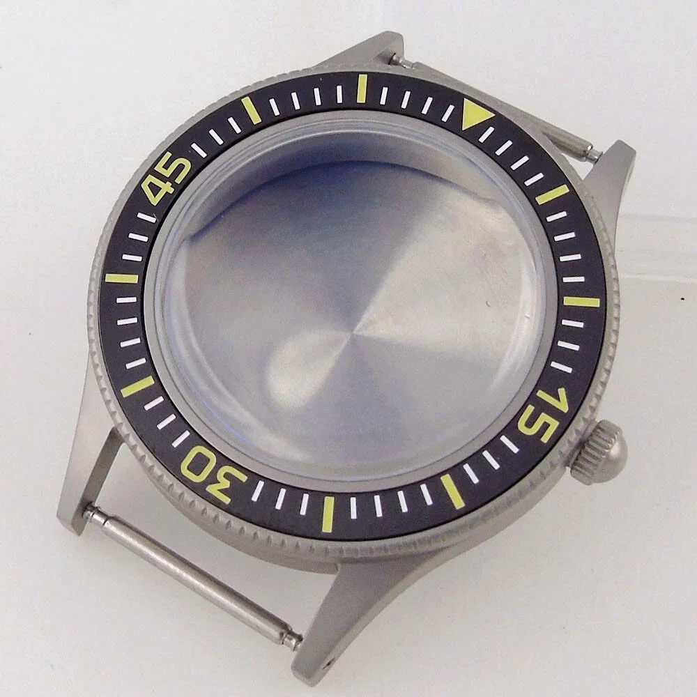 Sandblasted 40mm Watch Case with Double Dome Sapphire Crystal and Luminous Ghost Dial