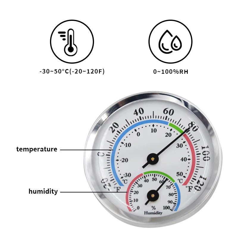 2 in 1 Thermometer Hygrometer Wall Mounted Mechanical Analog Temperature  Gauge Humidity Meter - AliExpress