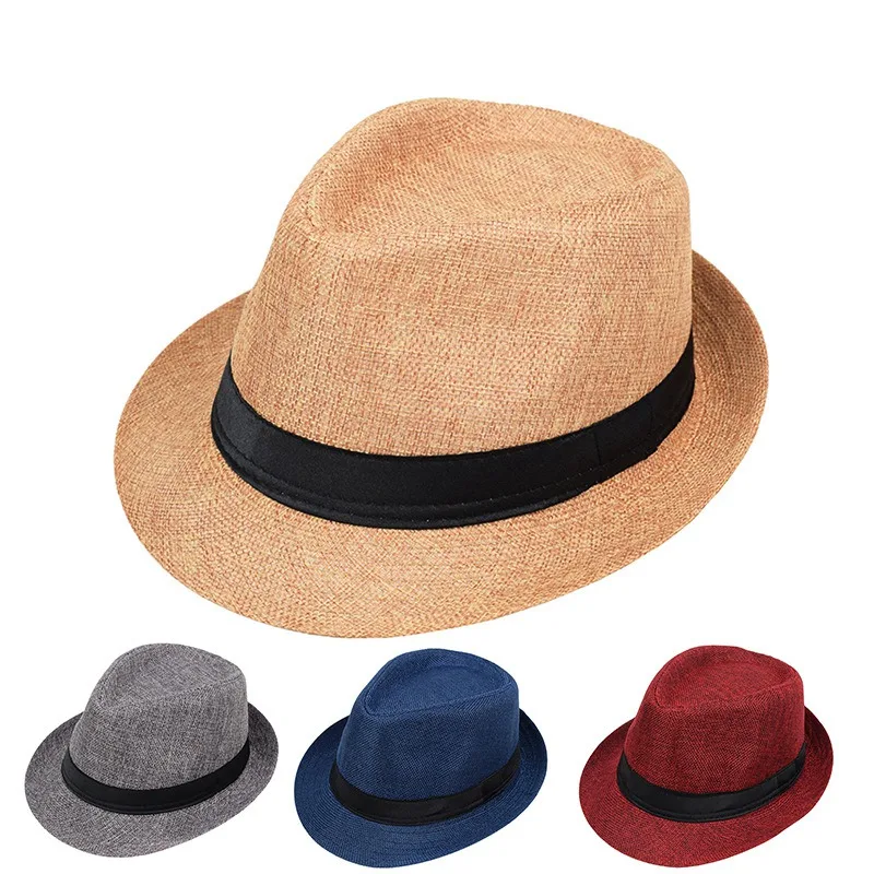 

Solid Color Shade Breathable Outdoor Men Straw Hat Spring Summer Korean Version Women Beach Hat Jazz Hat