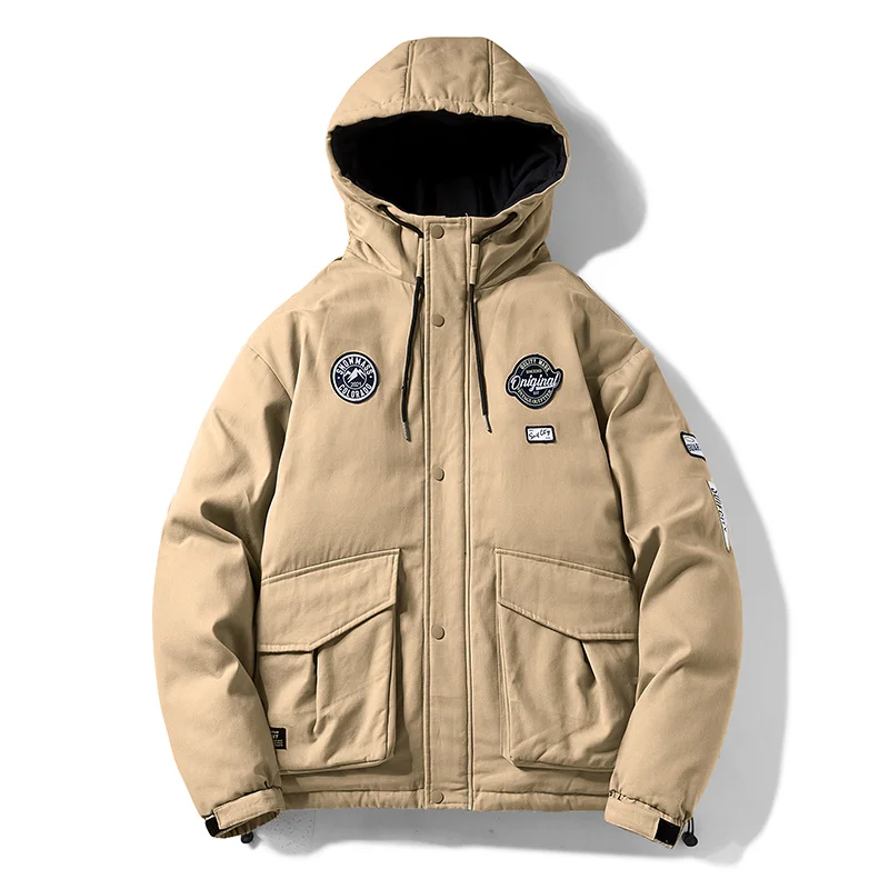 

Winter 2024 New 100% Cotton Men's Loose Thick Fashion Armband Cotton-padded Coats High Quality Casual Waterproof Jacket Men